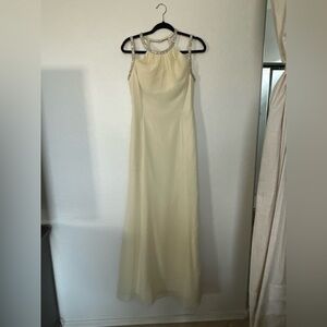 Elegant Yellow Cream Sleeveless Dress